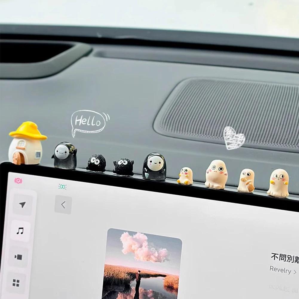 

4pcs/5pcs/9pcs Car Interior Center Console Ornament Decoration Car Mini Ghose and House Decoration Car Supplies Accessories