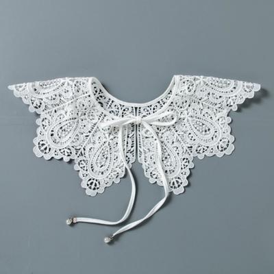 Lace Fake Collar Wild Hollow Collar Lace Cape Cloud Shoulder Pearl Lace Shawl Fairy Girl  Accessories Antique Ornaments Necktie