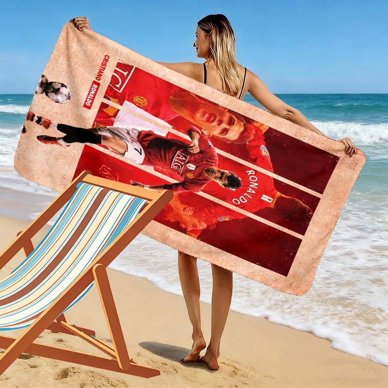 Cristiano Ronaldo: Legend Blue beach towel Outdoor camping Portable for travel Absorbent bath towel quick-drying swim towel Outdoor pool towel