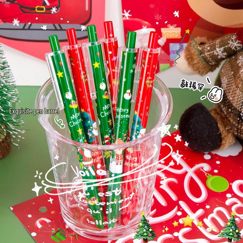 Cross-Border Christmas Cartoon Pen: Cute Neutral Black Ink for Exams & Practice