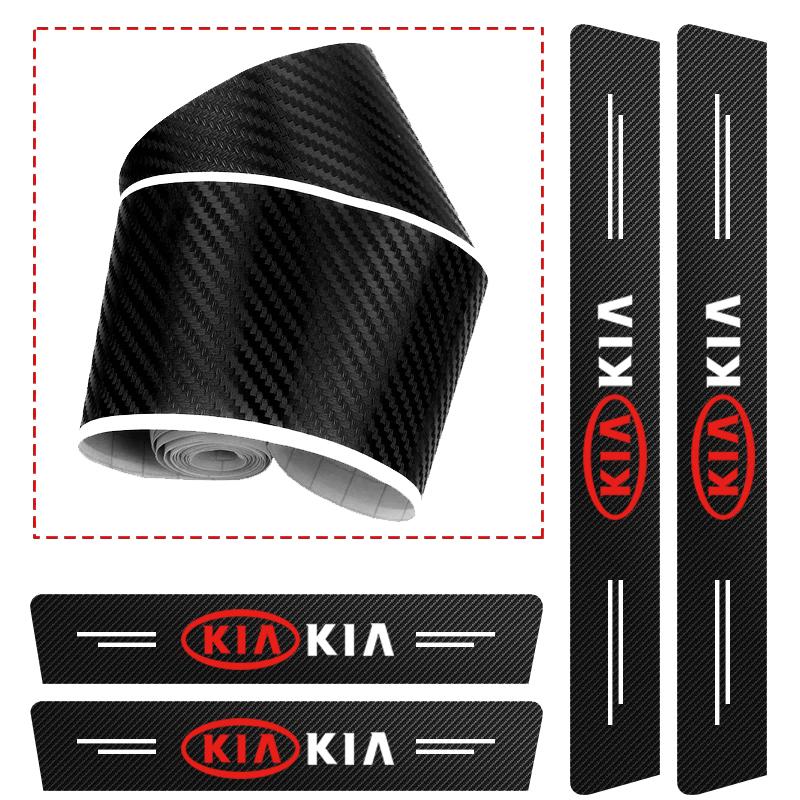 1/4/5Pcs Car Door Sill Plate Sticker Anti-scratch Decals For Kia Stinger Sportage Ceed Forte 5 3 4 K7 K5 K8 K3 Ray Telluride EV6