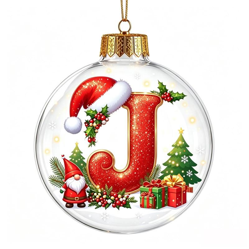 Acrylic 3D Letter Ornament Ball Christmas Tree Decoration Hanging Decor Home Holiday Festive Scene