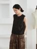 Women's Chinese Style Silk Vest - 100% Mulberry Silk, Sleeveless, Round Neck, Slightly Sheer