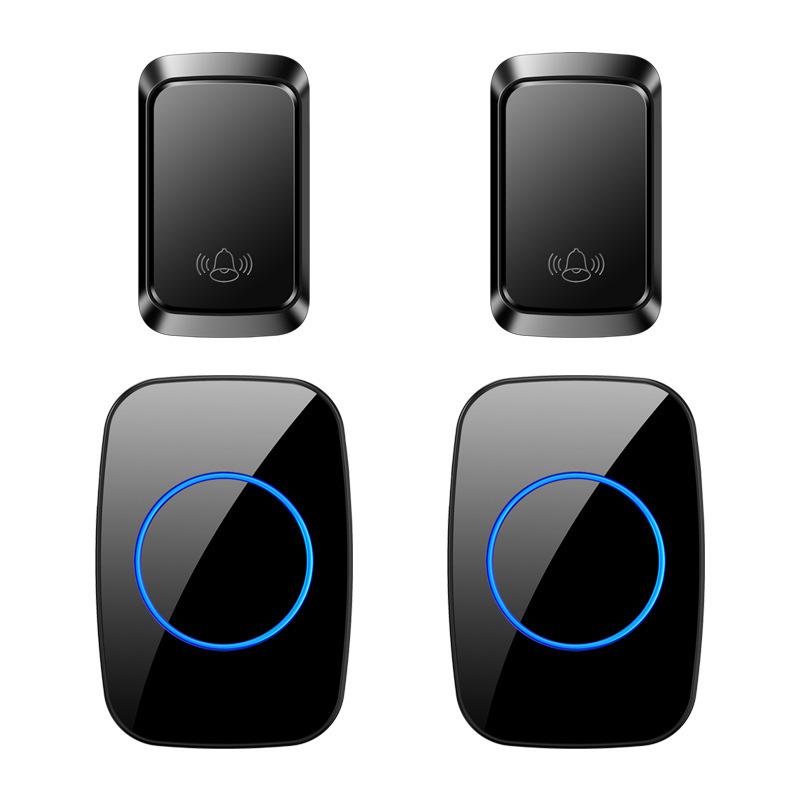 Smart Choice Wireless Self-Powered Doorbell, Ultra-Long Range, Two-to-Two for Elderly Call, Battery-Free Standard Model чёрный