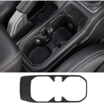 Carbon Fiber Cup Holder Cover Frame Trim for Jeep Wangler JL JLU Gladiator JT