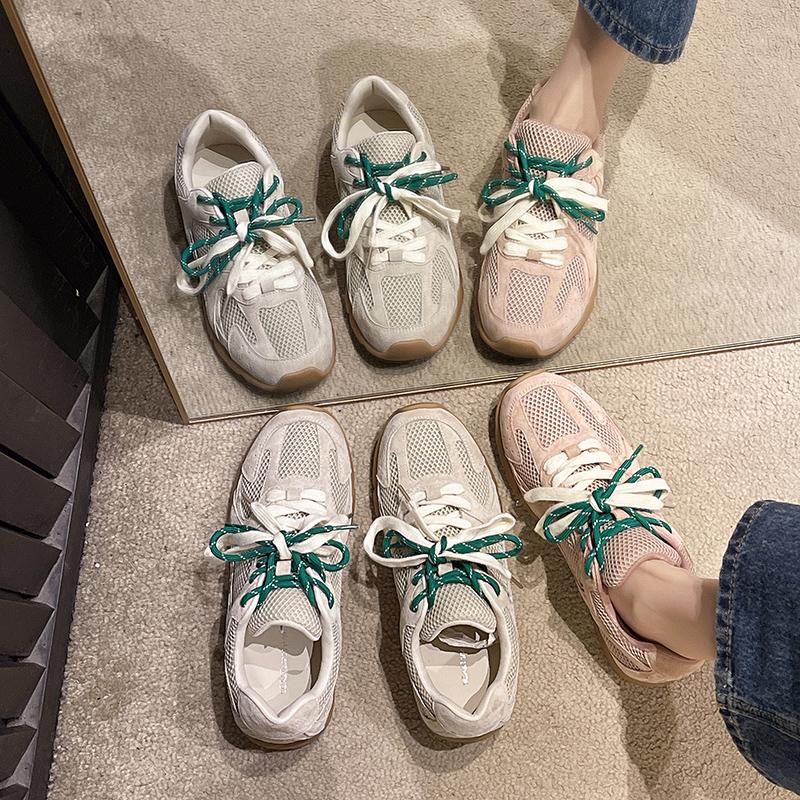 Fashion 2025 New Hot Selling Suede Mesh Flat Loafers Shoes for Women Street Series Lazy Walking Shoes Spring Casual Running Shoes