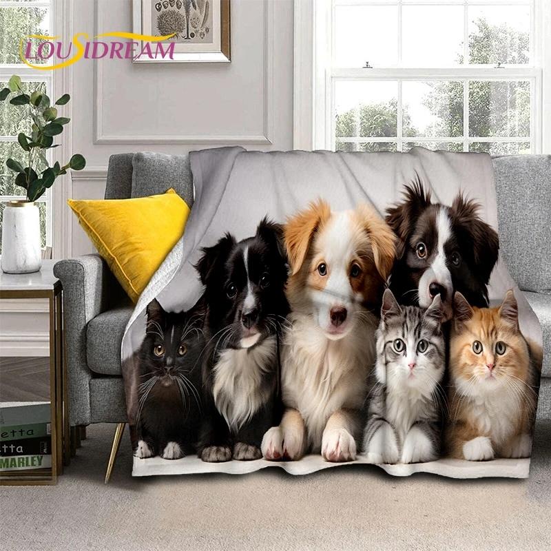 Cute Dog Samoye, Chihuahua, Husky, Koki Cartoon Soft Flannel Blanket for Beds Bedroom Sofa Picnic,Throw Blanket Outdoor Leisure