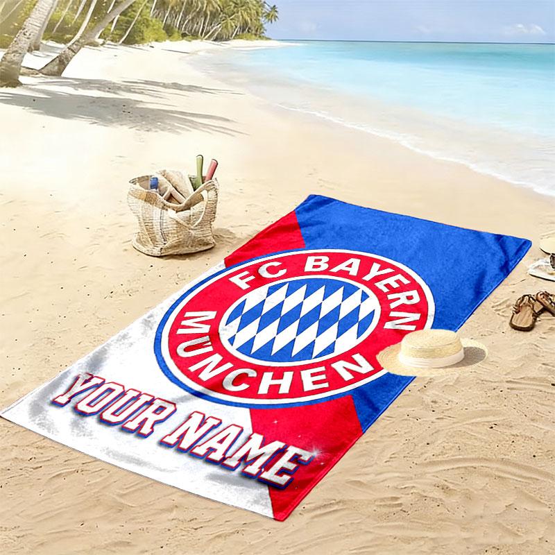 Custom Fc Bayern Munich Print Beach Towel, Large Soft Quick Dry Towel for Beach Camping Swimming