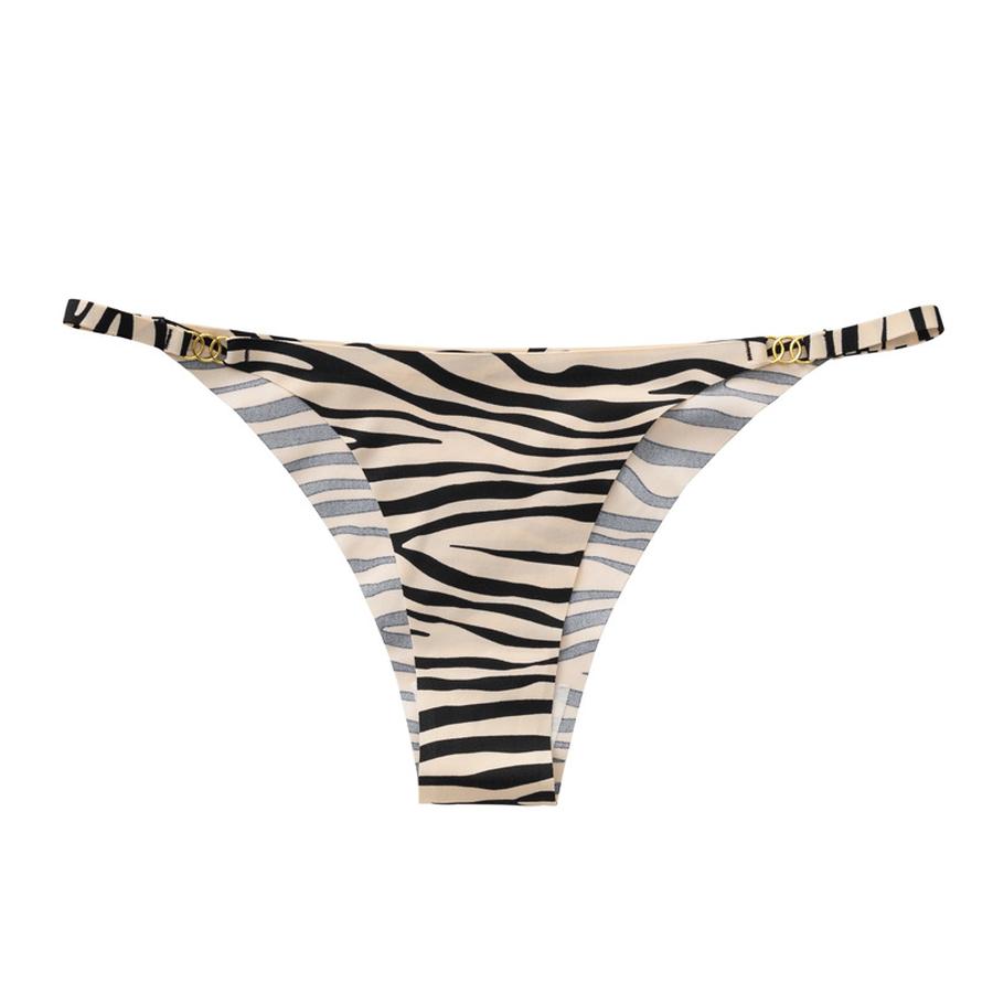3 Pcs Women's Seamless Panties Leopard Print Fine Strap Imported Large Size Women's Underwear