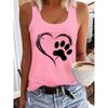 Loose plus size wing pattern printed round neck white vest summer casual sleeveless top women's clothing