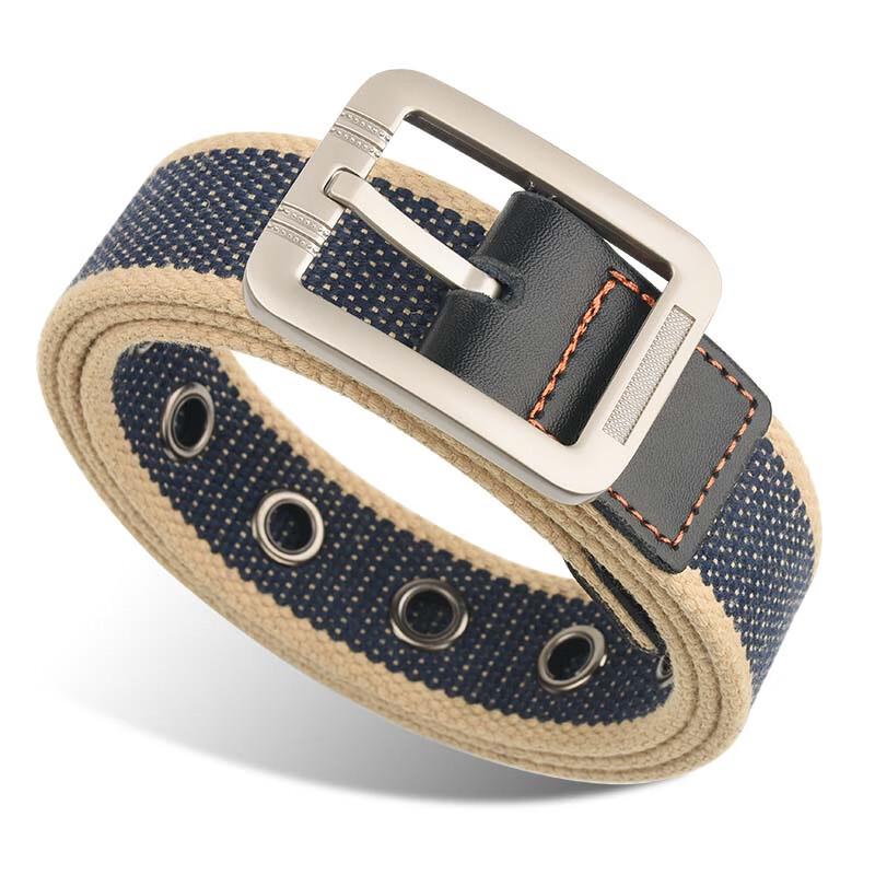 JEVI Men's Casual Woven Canvas Pin Buckle Belt