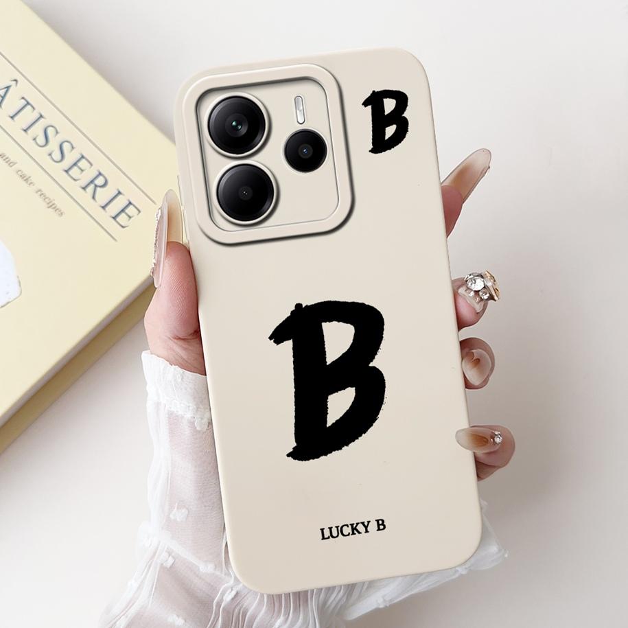 For Xiaomi Redmi Note 14 2025 Case Global Cover Cute Letters Soft Silicone Phone Cases For Redmi Note 14 Europe Note14 5G Fundas