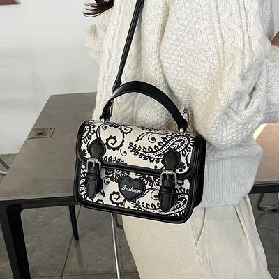 Simple and Fashionable Printed Bags New Trendy Casual Bags Textured Winter Small Bags Crossbody Bags Niche Women's Bags