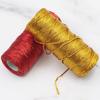 (100 Meters/roll) 1mm Wide 16 Strand Braided Hollow Gold Wire Gift Box Packaging Zip Tie Holiday Party Decoration Ribbon DIY
