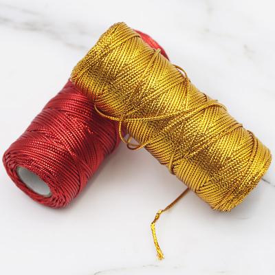 (100 Meters/roll) 1mm Wide 16 Strand Braided Hollow Gold Wire Gift Box Packaging Zip Tie Holiday Party Decoration Ribbon DIY