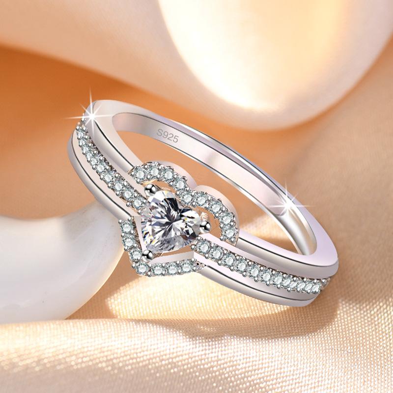 Original 925 Silver Ring High Quality Adjustable Opening AAA Zircon For Women Wedding Fine Fashion Jewelry Gift