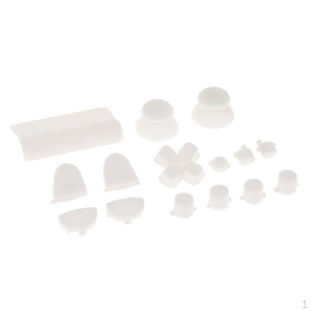 

L2 R2 L1 R1 Daumenstiel D-pad Anolog Cap Button Mod Game Set Kit для контроллера PS4 Белый