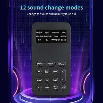 Mini Voice Changer Sound Effects Machine Audio Card Sound Changer Plug & Play 8 Sound Effects for