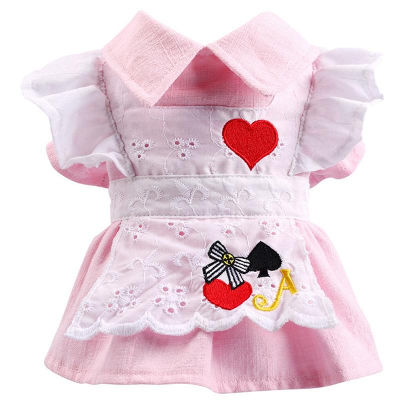 1Pc Party Costume Dog Princess Dress Bow Cute Polyester Party Pet Supplies Love Heart