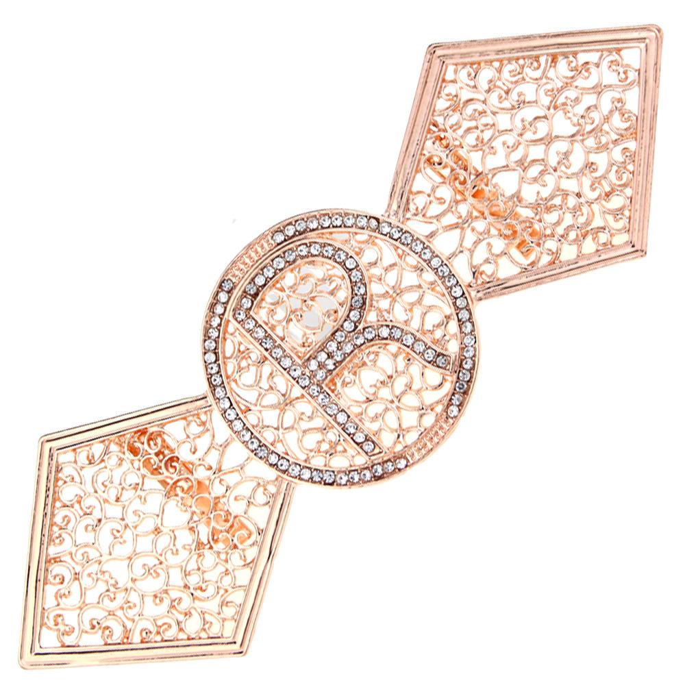 

Женский пояс с буквой R и цепочкой из розового золота и серебра с орнаментом розовый