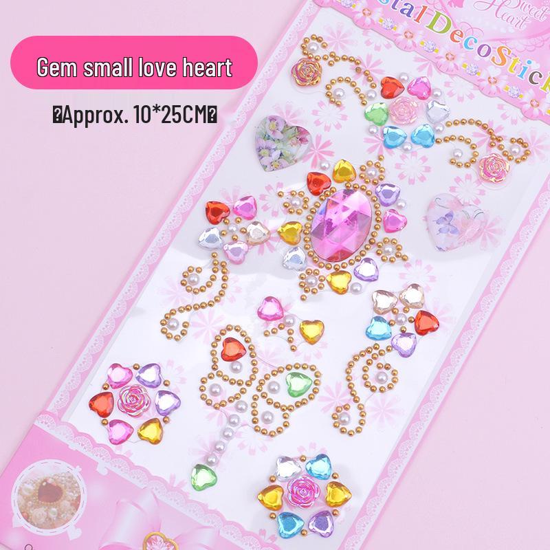 Kristall-Strasssteine DIY Schmuckschatulle Herz-Edelstein-Aufkleber - PVC Selbstklebend