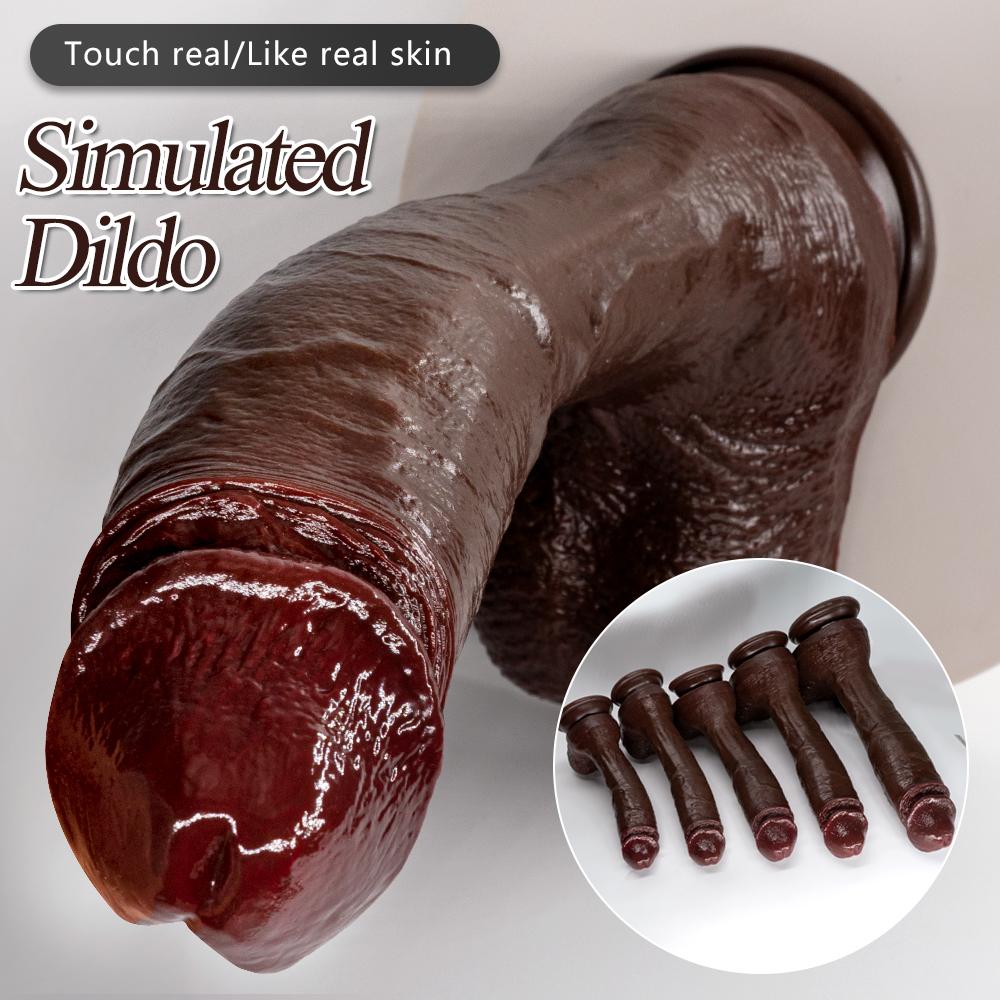 Extra Large Realistic Dildo – 5 Sizes Up To 33cm, Soft Liquid Silicone Penis Toy with Strong Suction Cup, Female & Couple Sex Toy