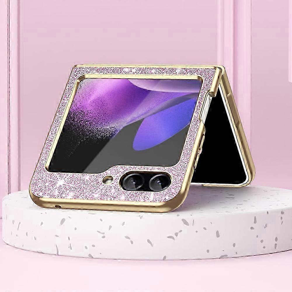 For Samsung Galaxy Z Flip7 FE 5G/ Z Flip6 5G/ Z Flip5 5G Case Leather+PC Phone Cover Sparkle Glitter