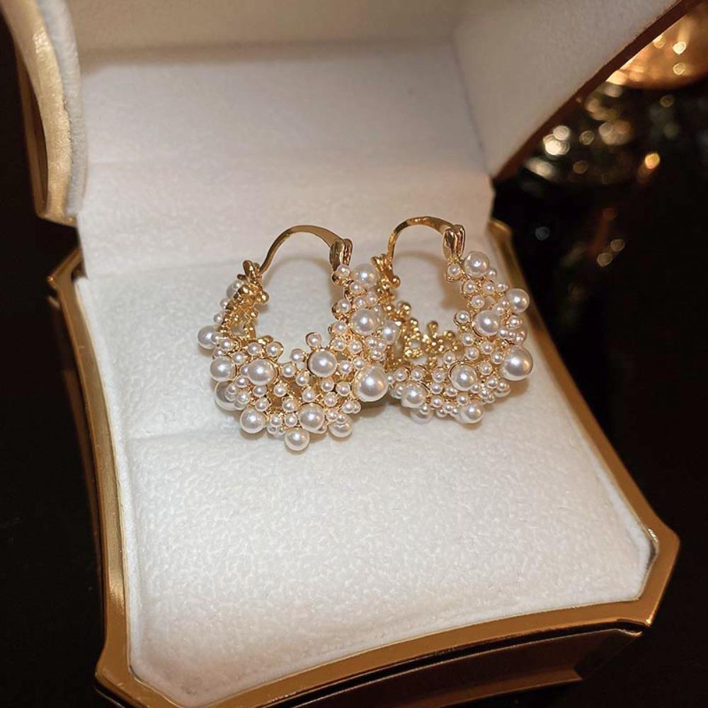 Pearl Ear Buckle Pearl Earrings Personality Ear Hook Korean Style Drop Earrings  Wedding