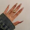 Niche Trend Design Geometric Arc Ring Knuckle Ring Exaggerated Open Ring Set Fashion Commuter Party Women Jewellery