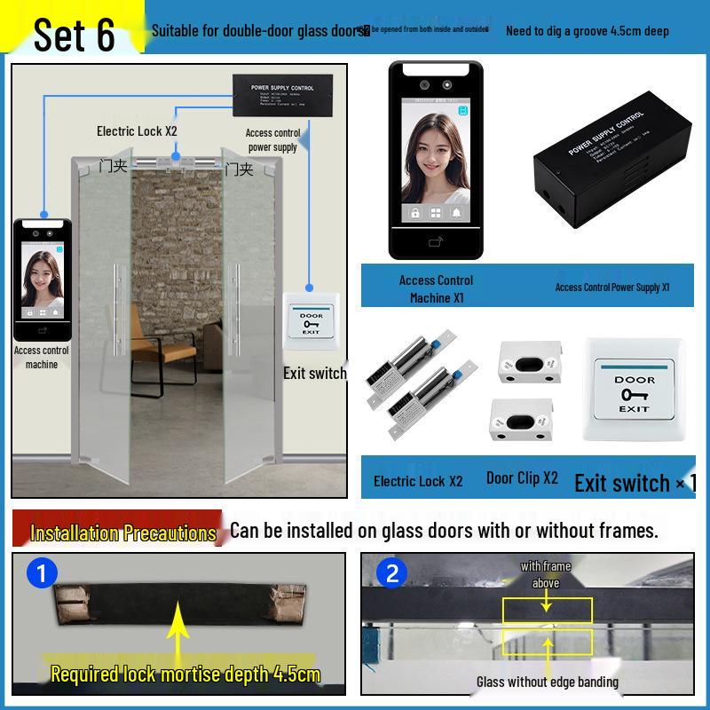 Outdoor Waterproof Face Recognition Access Control & Attendance System with Electromagnetic Lock