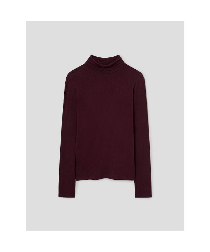 8SECONDS Wool Tencel Turtleneck T-Shirt Wine