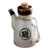 Japanischer Keramik-Gewürzspender Saucenflasche mit Kork Flüssigwürzehalter Hochwertig Glatt geschliffen Küchenöl
