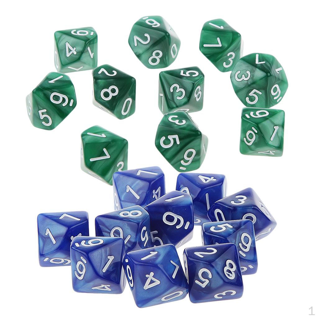 10 Pieces Of Acrylic Sided D10 Game For Board Games