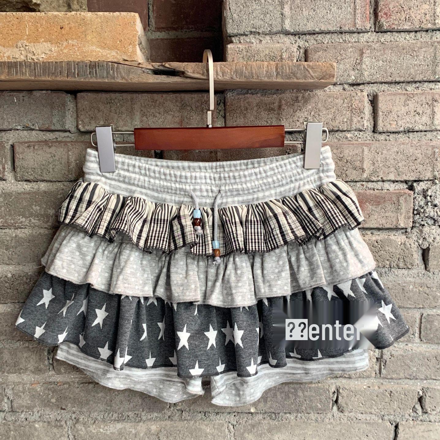 

Трехъярусная юбка-торт Yafeng в горошек и клетку со звездами - Милая женская полуюбка в стиле y2k для отаку L