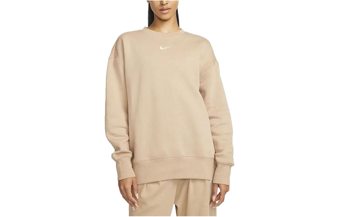 

Nike Sweatshirts Women s Khaki Crew Neck Moderate Regular DQ5733-200 XS