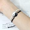 Yin Yang Harmony Tai Chi Men & Women Handmade Black & White Bracelet Set