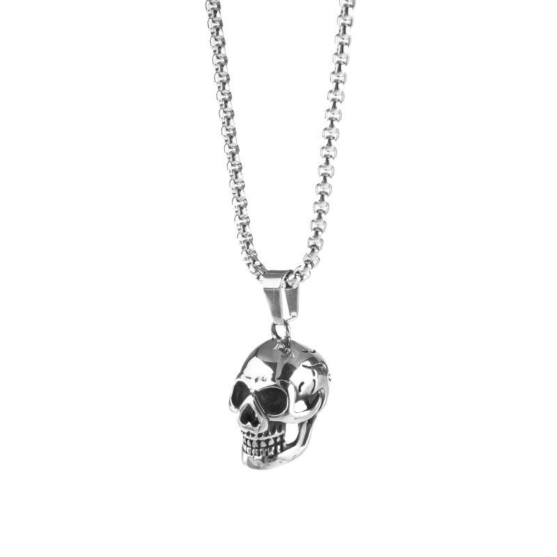 Punk Skull Pendant Necklaces For Women Men Gothic Hip Hop Skull Skeleton Clavicle Necklace Halloween Jewelry Gifts