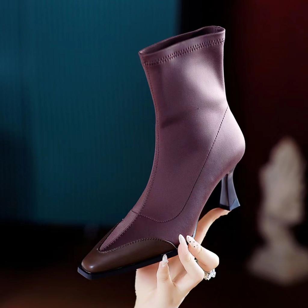 Damen Elegant High Heels Stiefeletten Sexy Spitzschuh Kleiderschuhe Nagelneu Mode Klassische Pumps Chelsea Party Botas Mujer