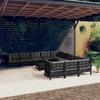 Day and Night - Day and Night Garden Furniture 12 Pieces with Black Pine Wood Cushions