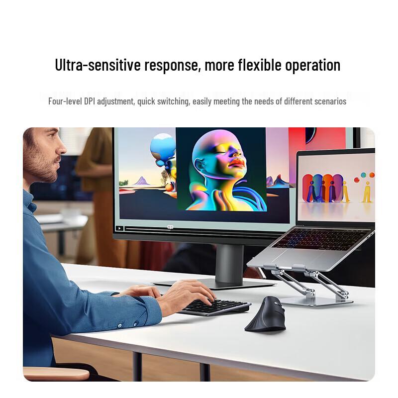 UGREEN Ergonomic Vertical Wireless Silent Mouse