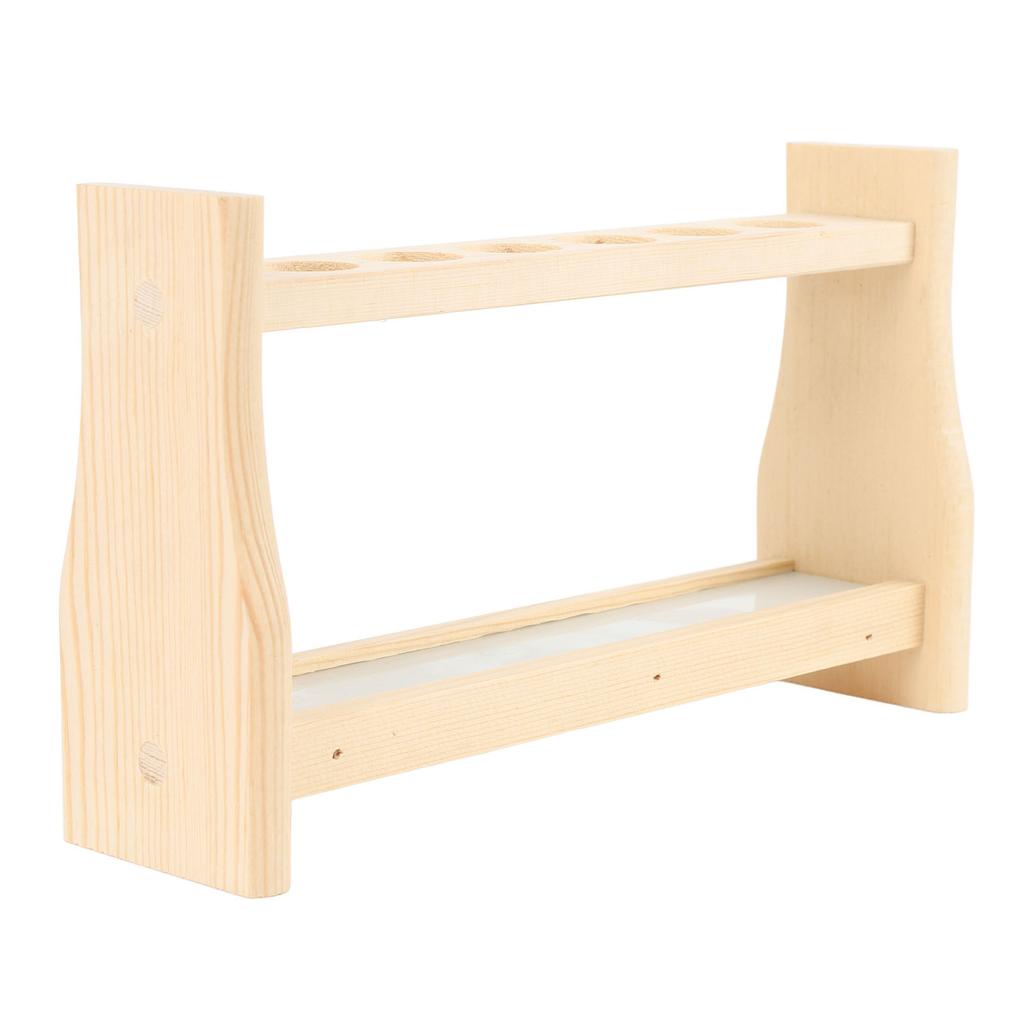 Suport din lemn pentru eprubete 6 orificii Suport pentru eprubete din sticlă pentru plante, experimente științifice, decorațiune Ha