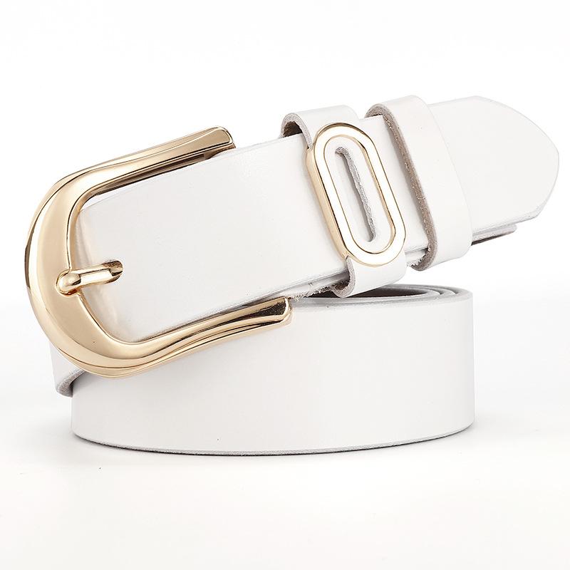 Leather Genuine Women Belt Metal Pin Buckle Jeans Waist Belt Decoration Fashion