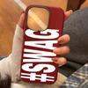 Custodia SWAG con Lettera e Motivo Litchi per iPhone 17 16 15 Pro Max 14 Plus 13 12 11 7 8 XS X XR 16E 17 Air Antiurto Cover Morbida