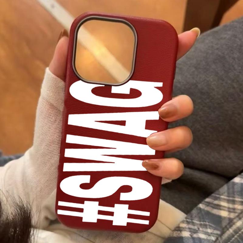 Custodia SWAG con Lettera e Motivo Litchi per iPhone 17 16 15 Pro Max 14 Plus 13 12 11 7 8 XS X XR 16E 17 Air Antiurto Cover Morbida