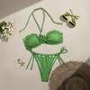 European And American New Cross-Hanging Neck Tube Top Split Two-Piece Bikini Sexy Shell Jewelry Beach Wear