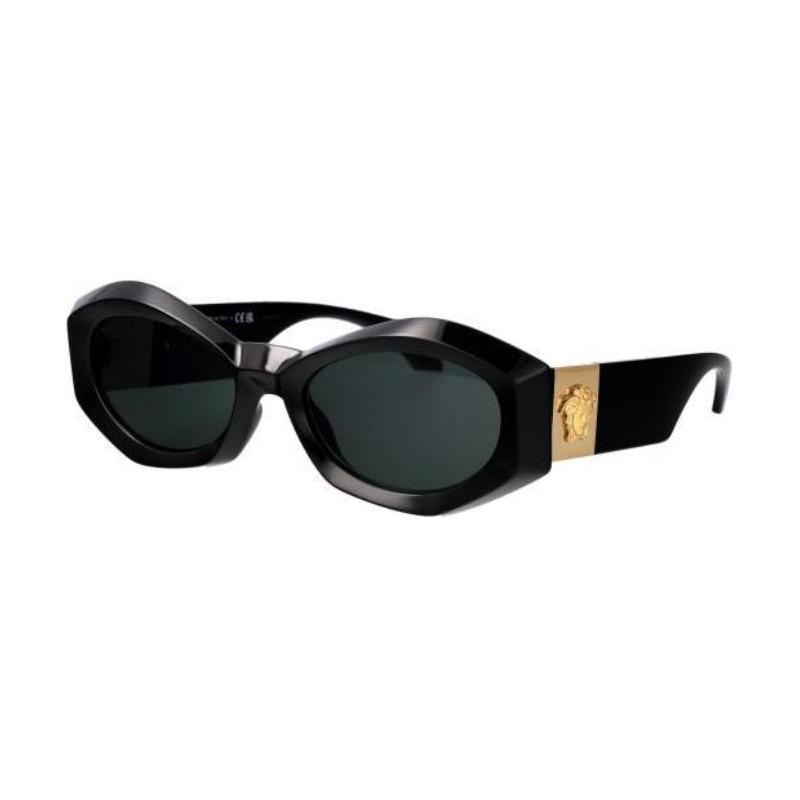 Versace Logo Injection Irregular Sunglasses Women's Black 17384505 0VE4466U GB1 87 black-Black 54