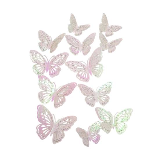 12 шт. 3D-бабочки для декора стен, 3 размера, наклейки-бабочки на стену для декора комнаты, самоклеящиеся съемные наклейки для вечеринки, украшения для торта