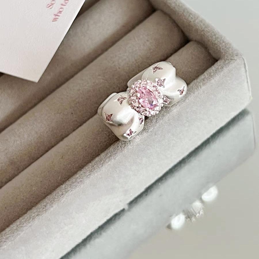 Bow Ring Women'S Niche Design Personalized Tail Ring High Value Sweet Open Ring