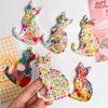 1PC Creative Colorful Cute Cat Bronzing Relief Refrigerator Magnet Dopamine Color Cute Cat Home Decoration Eye-catching Magnet