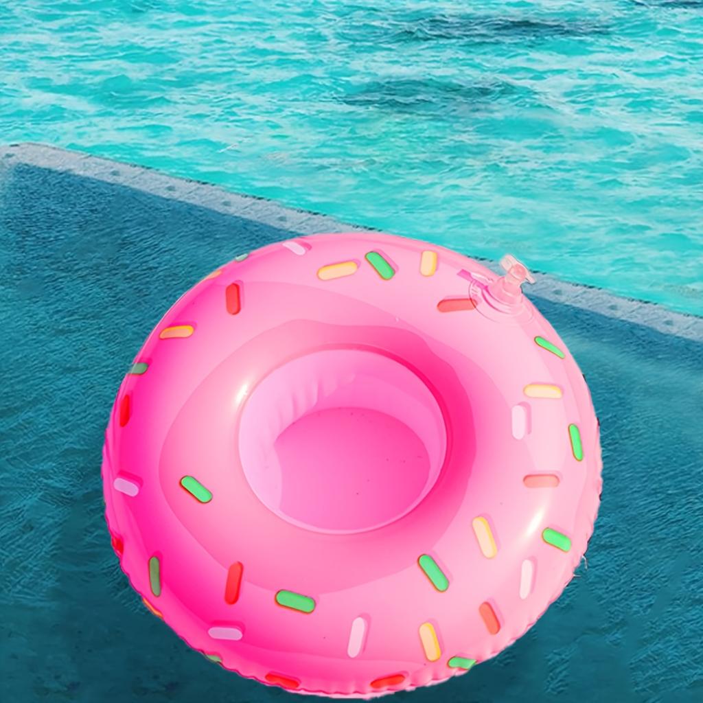 Luftmatratzen für Becher Aufblasbarer Donut Getränkebecherhalter Poolliegen Baruntersetzer Schwimmhilfen Niedliches Spielzeug Getränkehalter